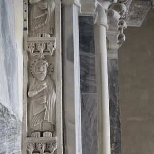 South doorpost with figures of the apostles