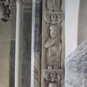 North doorpost with figures of the apostles