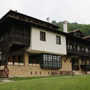 Guest house outside monastery wall