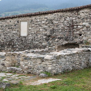 Archaeological remains of buildins along the east and north walls of the monastery