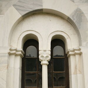 Sculptural decoration of the narthex window on south facade