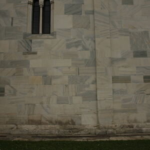 Part of the south facade with tombstones of Studenica Monastery hegumens