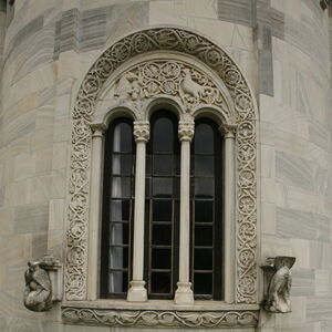 Three-light window on the sanctuary apse