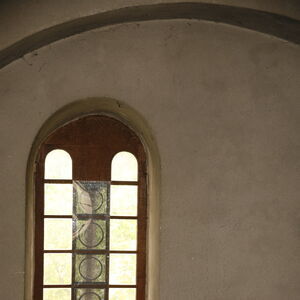 Window on the north wall of the narthex