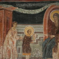 St. Nicholas is Taken to School, detail