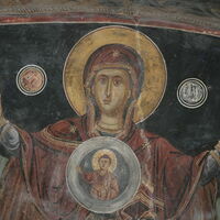 Holy Virgin with Christ in a medaillon on his chest