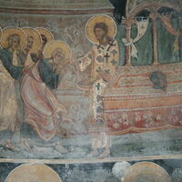 Christ commits  the apostles with bread