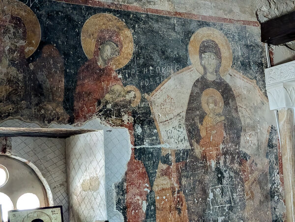 St Anne the Milkmaid and the Virgin Mary with the Child on the Throne