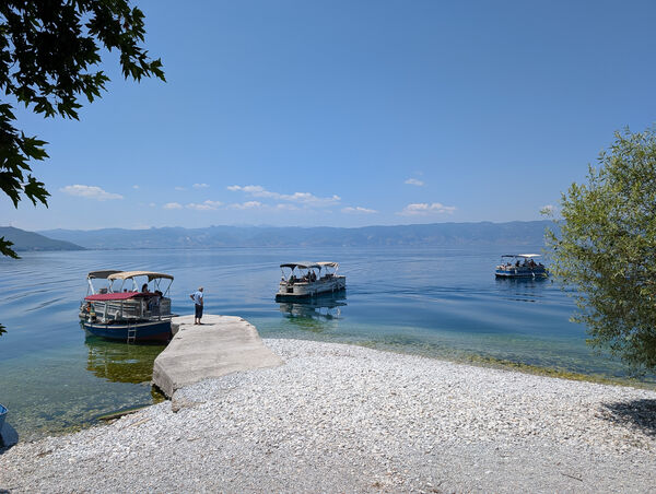 View of the dock and Lake Ohrid