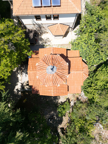 View from above of the church and the monastery